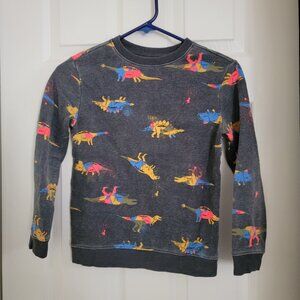 Kids Dinosaur Print Sweatshirt | Size 6/7 | Gray